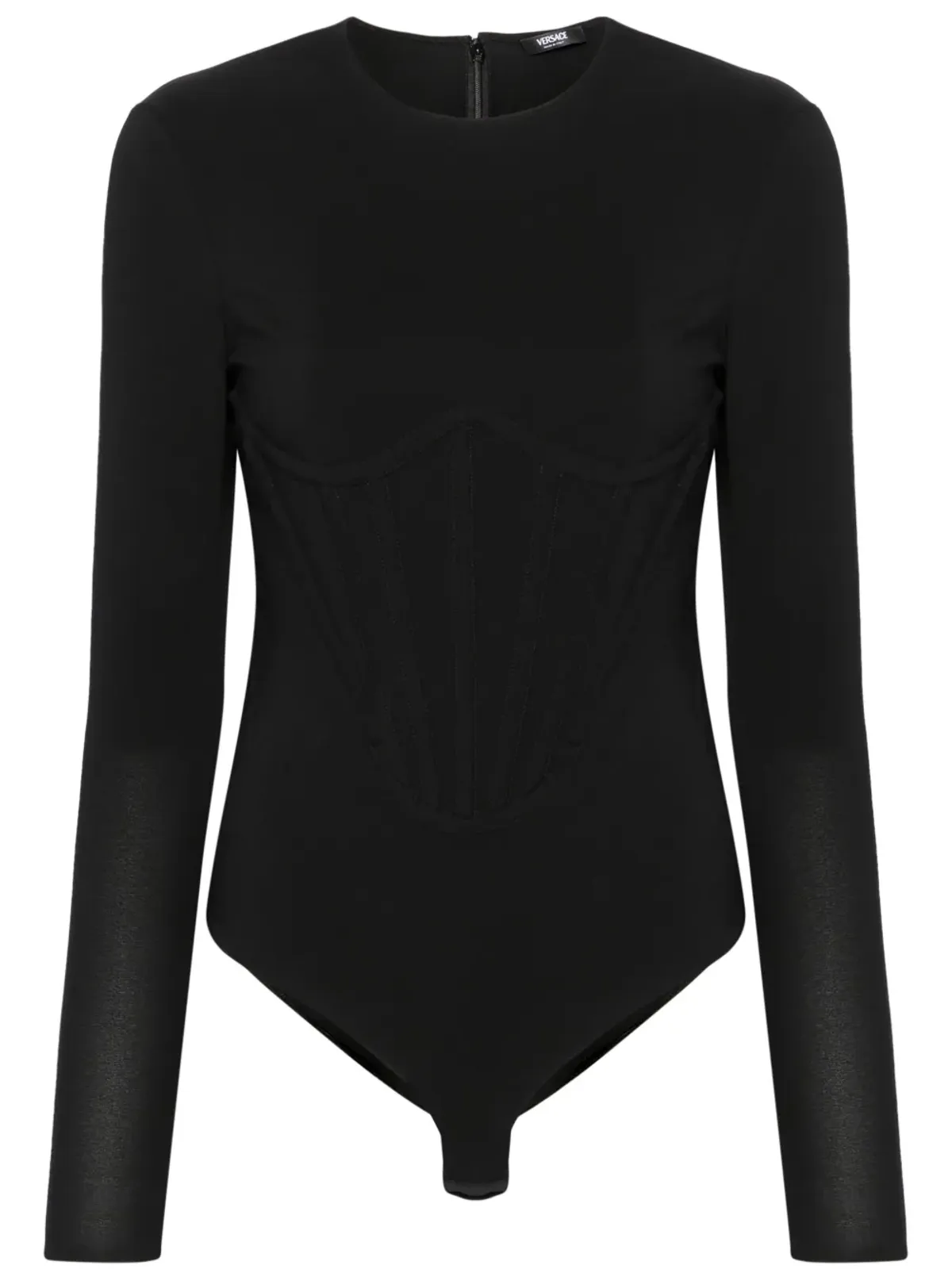 Versace ボーン入りクレープボディスーツ - ブラック - 画像1