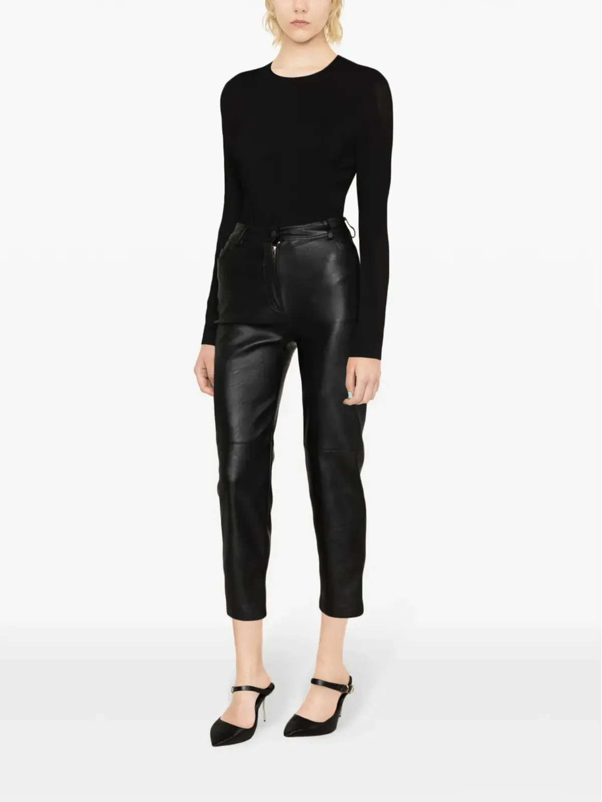 Versace ボーン入りクレープボディスーツ - ブラック - 画像3