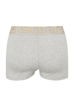 Versace グレカ柄ウエストバンド コットン ボーイショーツ - グレー - サムネイル2