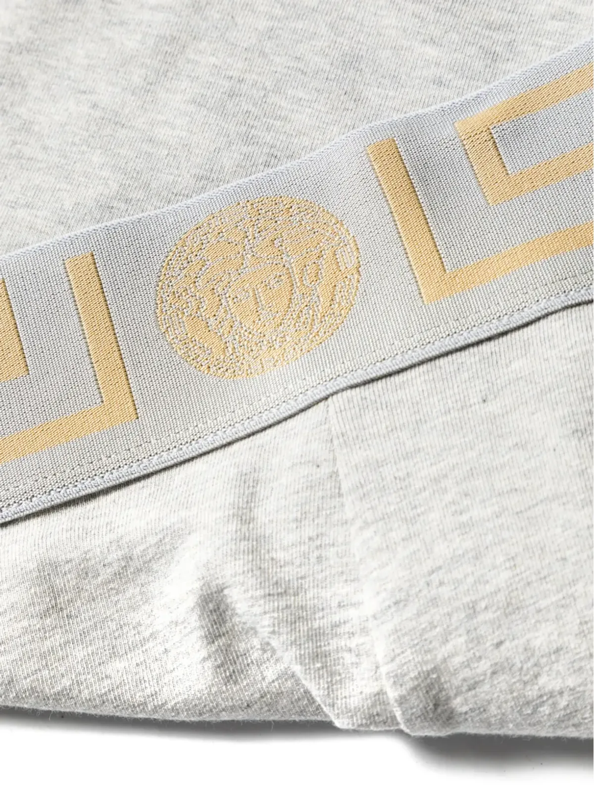 Versace グレカ柄ウエストバンド コットン ボーイショーツ - グレー - 画像3