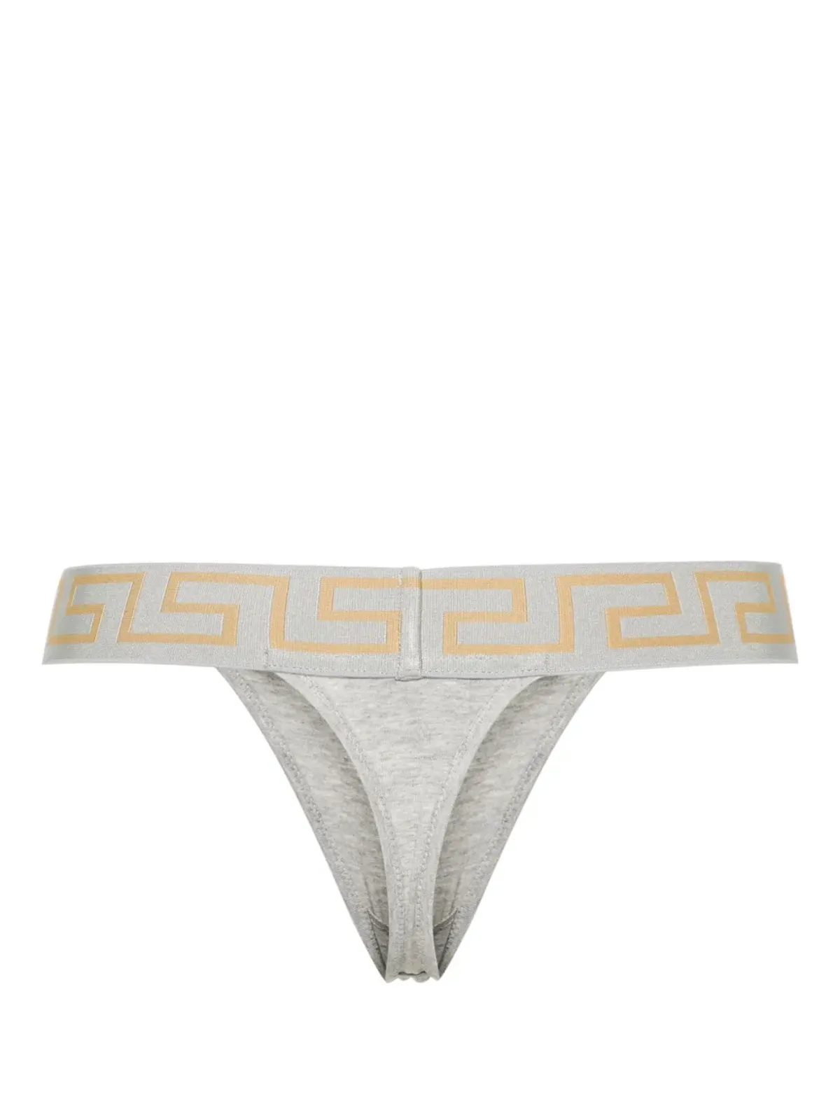 Versace グレカ風ウェストバンド ジャージー・タンガ グレー - 画像2
