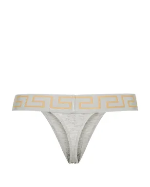 Versace グレカ風ウェストバンド ジャージー・タンガ グレー - サムネイル2