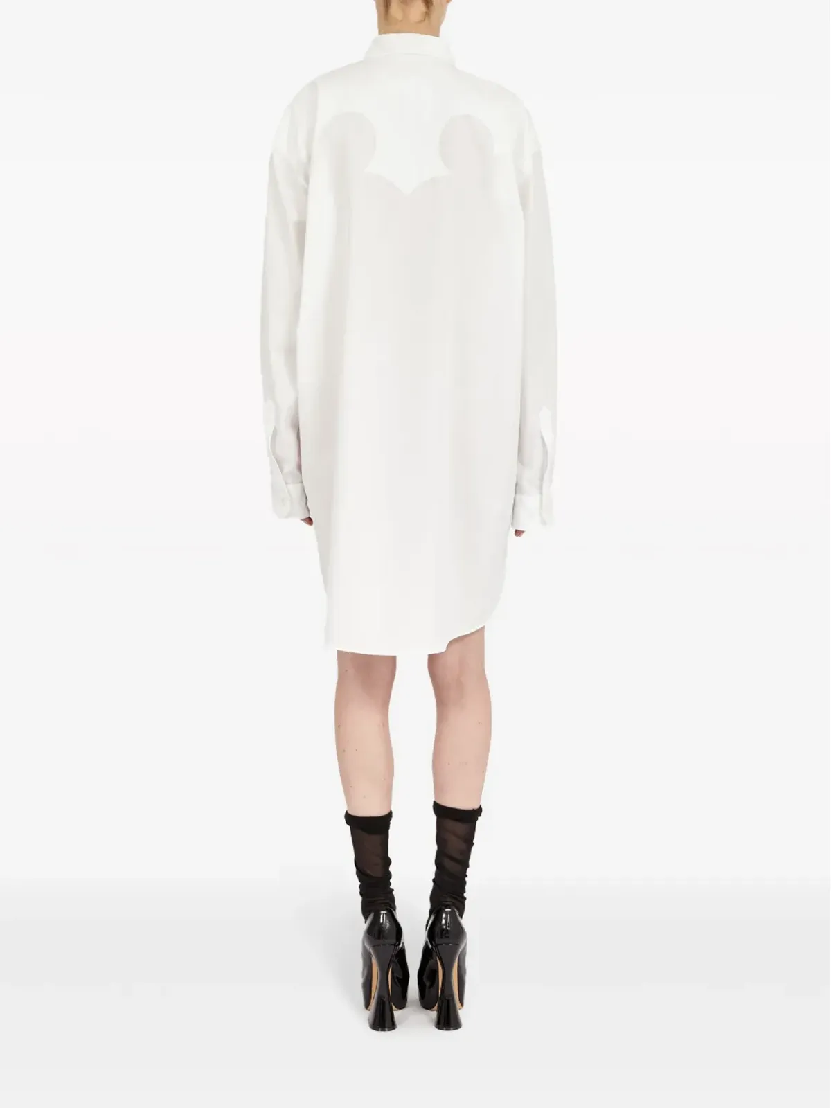 Maison Margiela コットンポプリン ミニシャツドレス - ホワイト - 画像5
