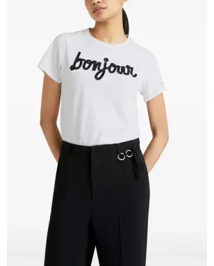 Cinq A Sept ボンジュール コットン Tシャツ - サムネイル2