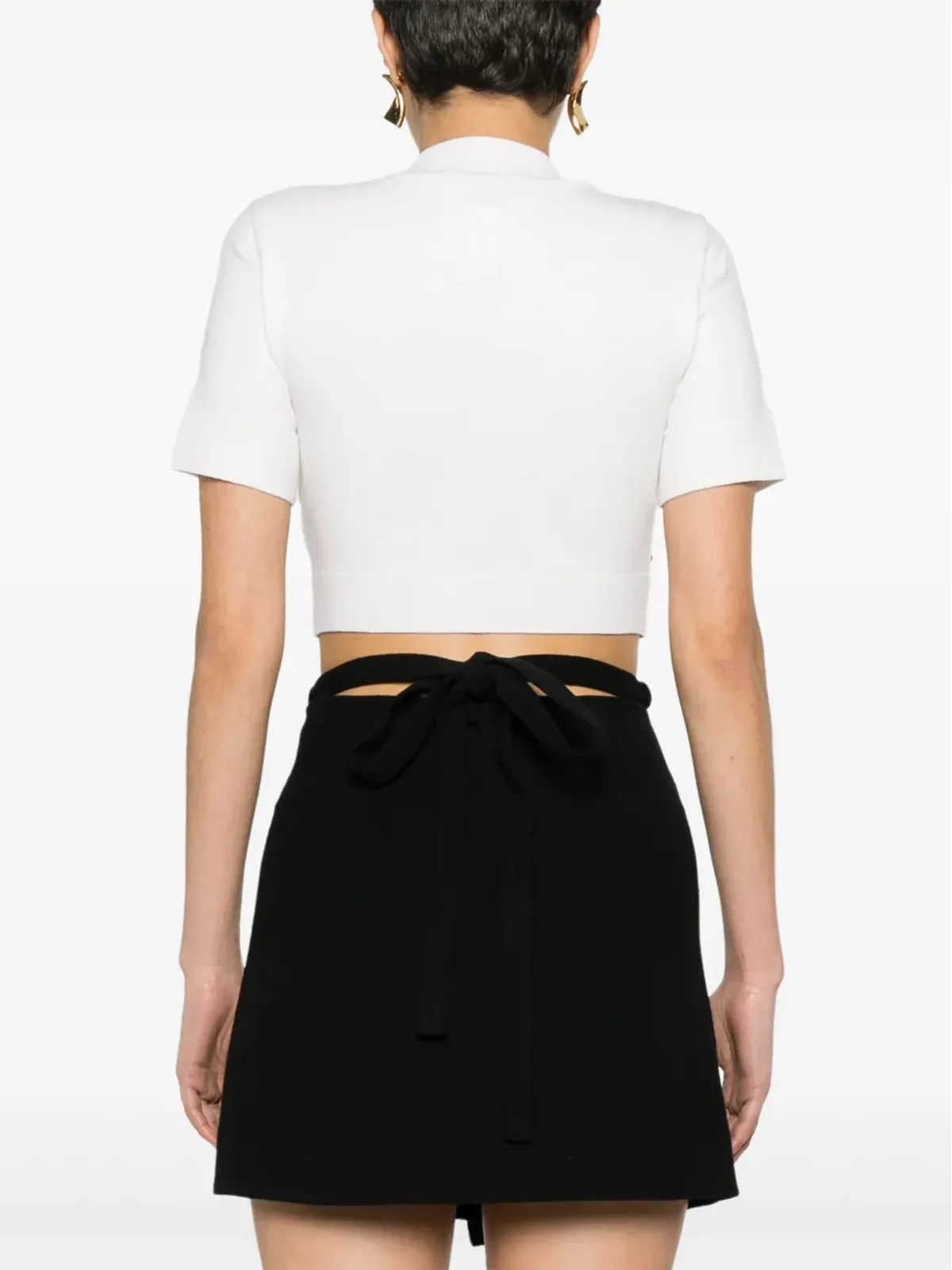 Patou ウェーブ クロップドセーター - White - 画像4