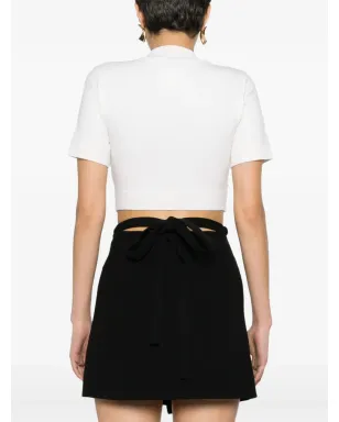 Patou ウェーブ クロップドセーター - White - サムネイル4