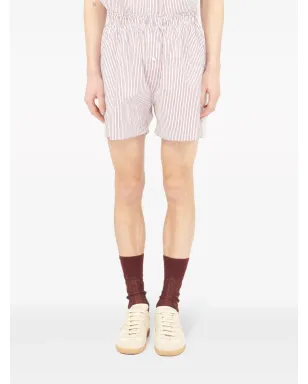Maison Margiela ストライプ柄コットンショーツ - レッド - サムネイル2