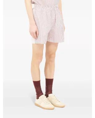 Maison Margiela ストライプ柄コットンショーツ - レッド - サムネイル3