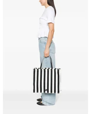 Patou 大型 JPストライプ キャンバス トートバッグ - ホワイト - サムネイル2