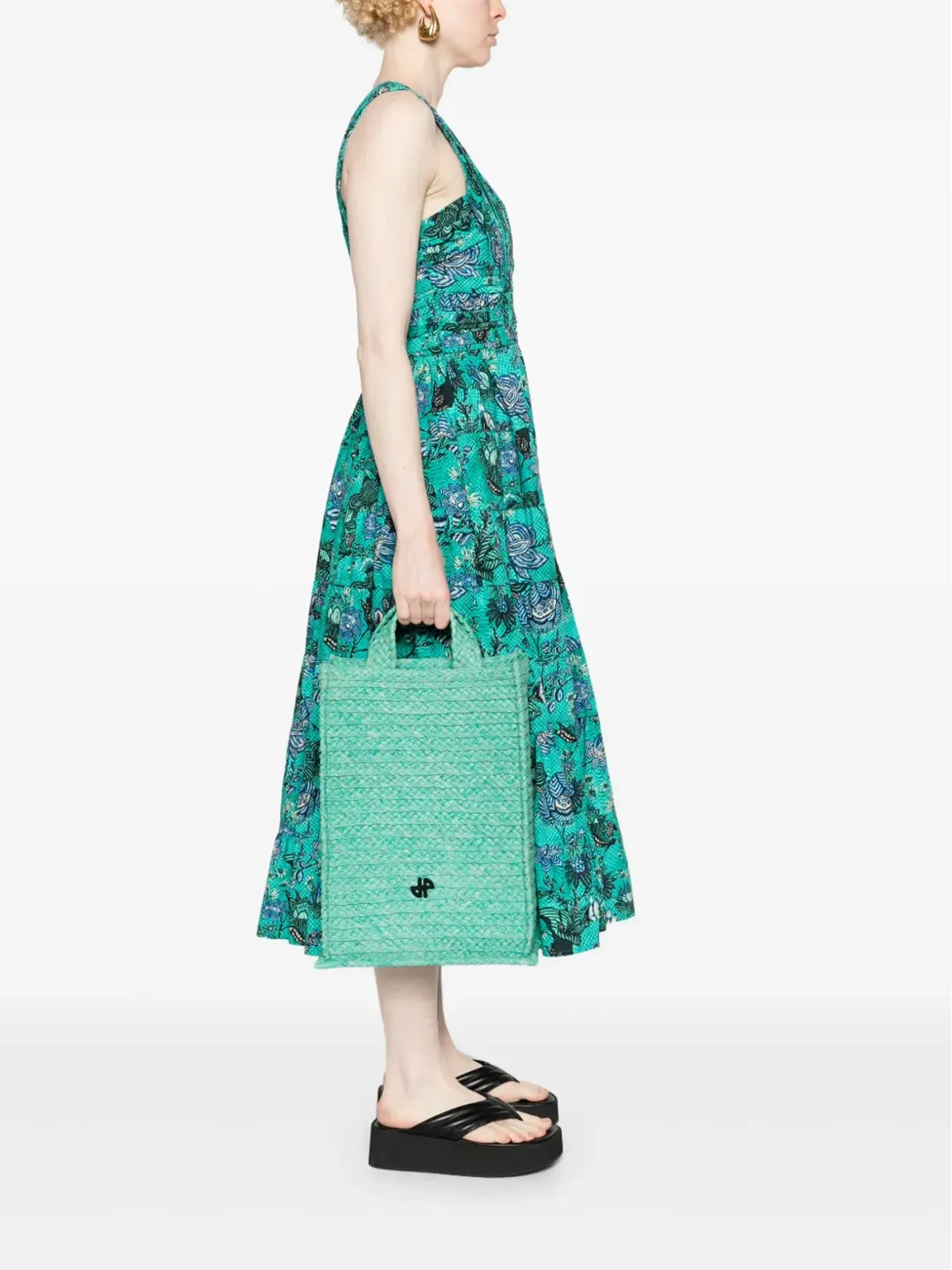 Patou JPパッチ ラフィア トートバッグ - 画像2