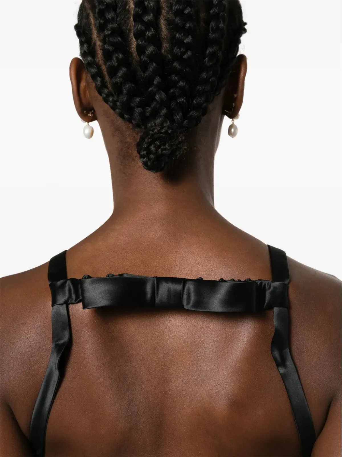 Patou ベルト付きサテンミニドレス - ブラック - 画像5