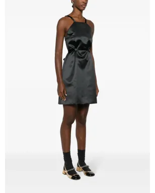 Patou ベルト付きサテンミニドレス - ブラック - サムネイル3