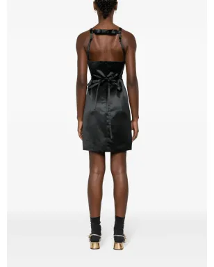 Patou ベルト付きサテンミニドレス - ブラック - サムネイル4