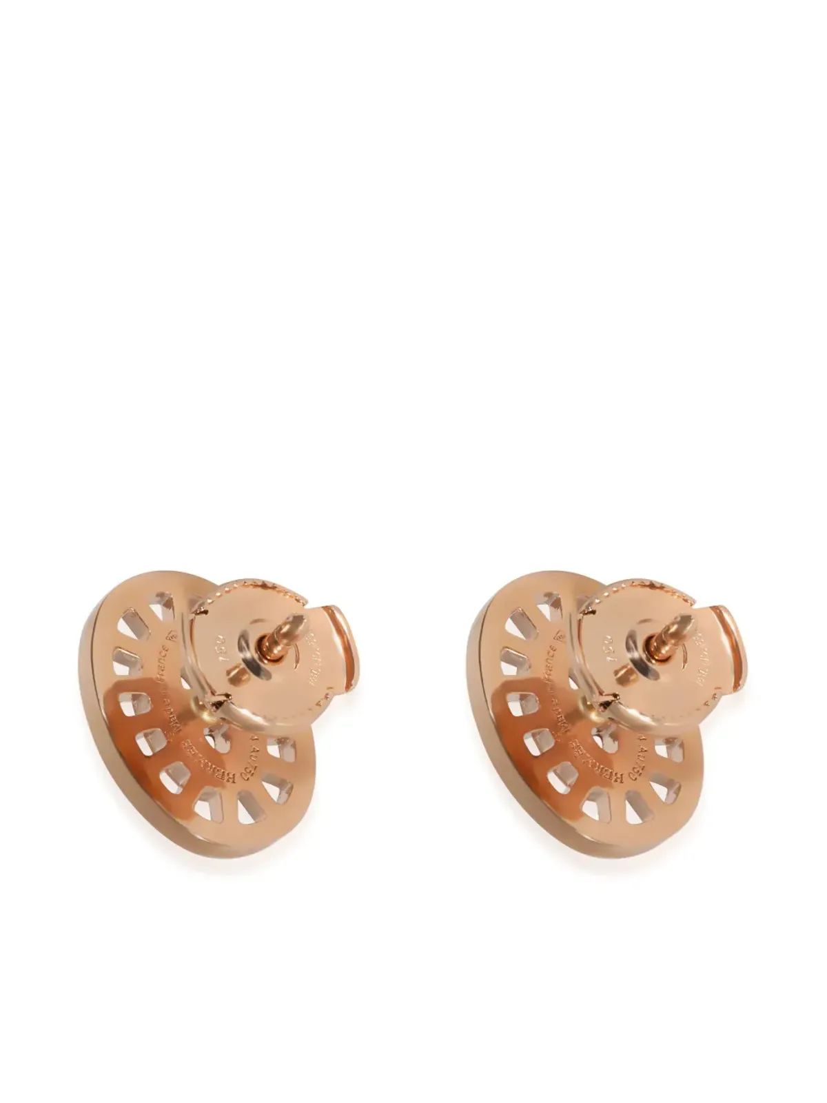 Hermès ビンテージ 18K ローズゴールド Chaîne d'Ancre ダイヤモンド イヤリング - 画像4