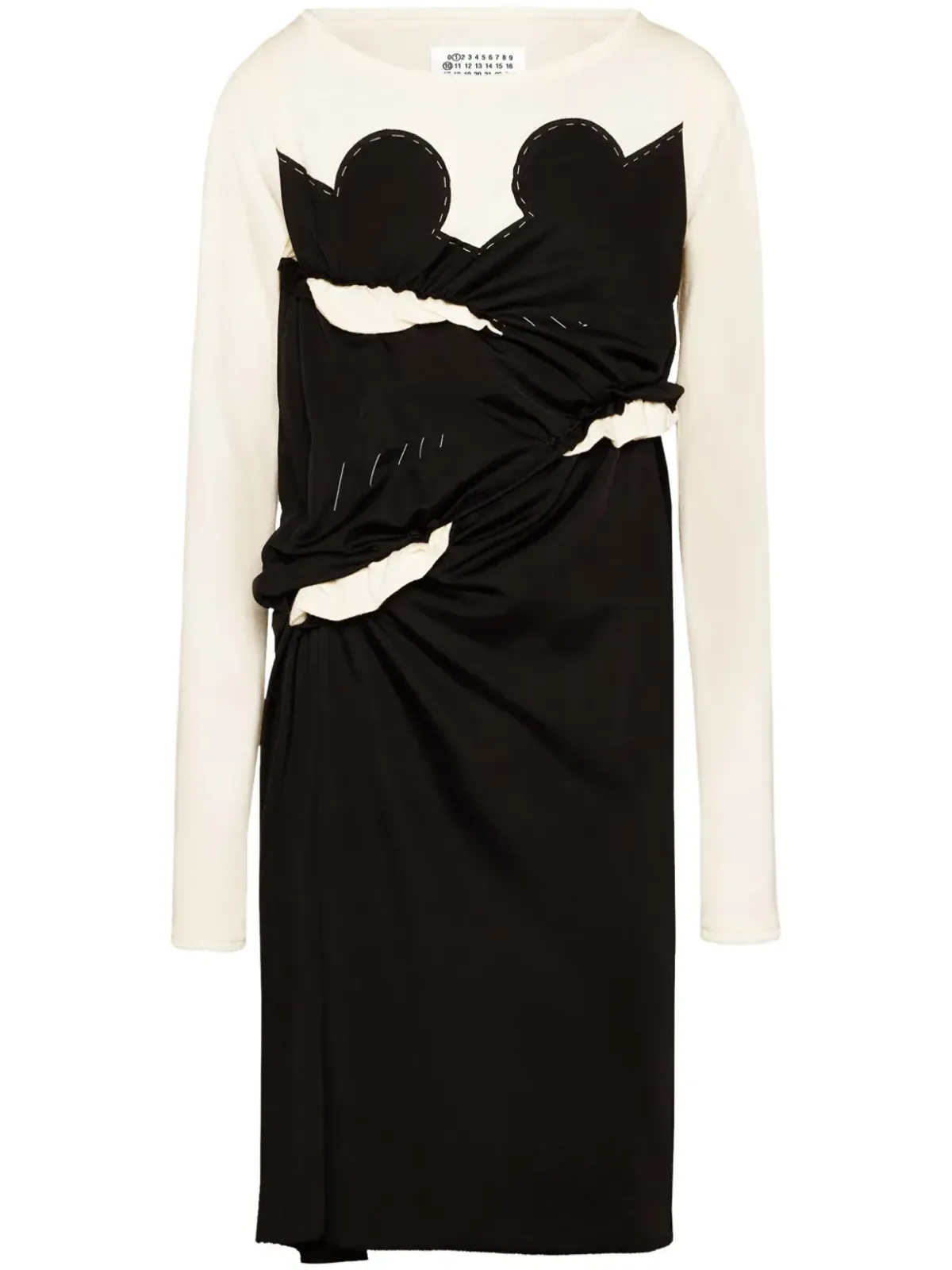 ビンテージ Maison Margiela Spliced-jersey ミディドレス - 画像1