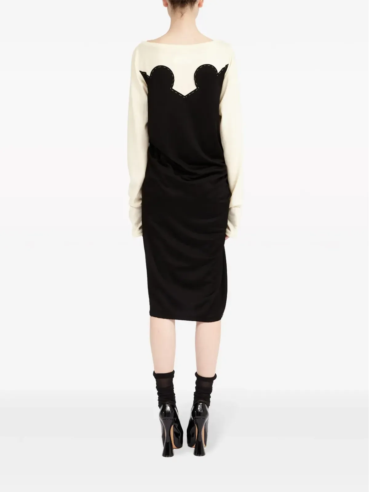 ビンテージ Maison Margiela Spliced-jersey ミディドレス - 画像5