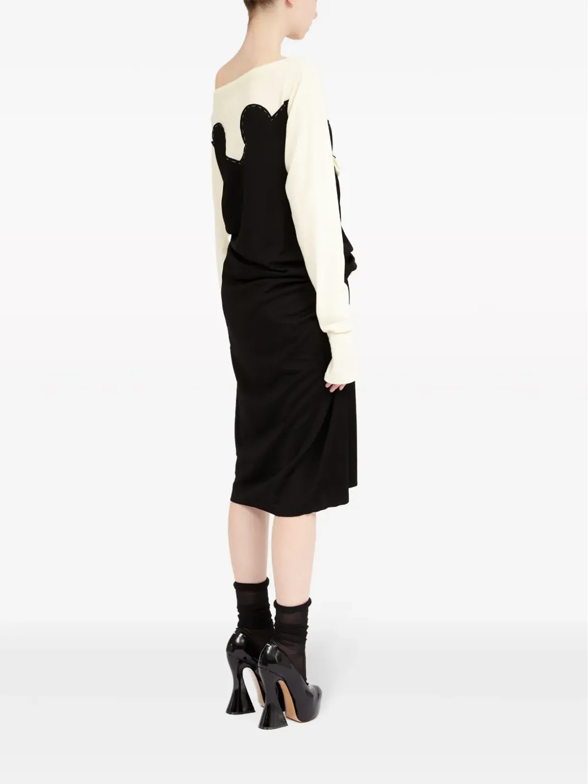 ビンテージ Maison Margiela Spliced-jersey ミディドレス - 画像4