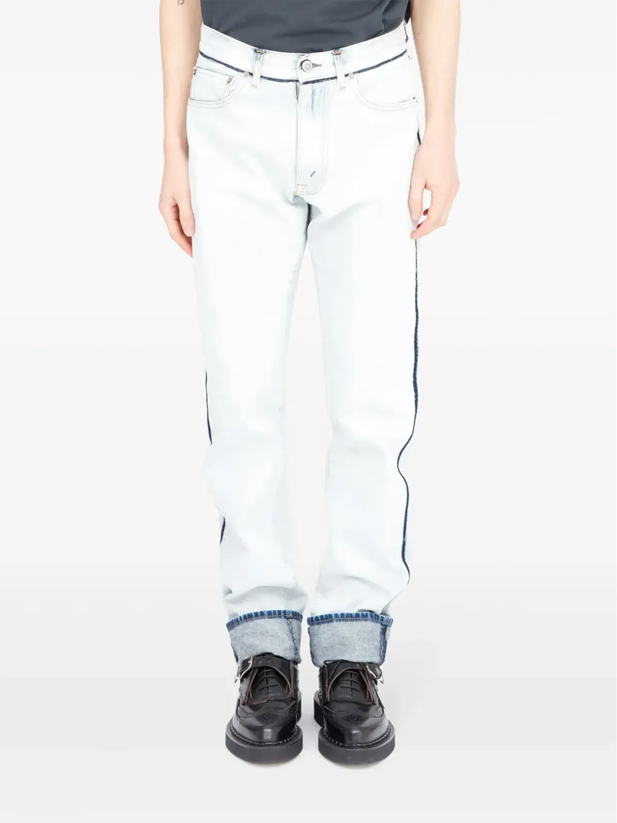 Maison Margiela ジャパニーズデニムターンアップジーンズ - ホワイト - 画像2