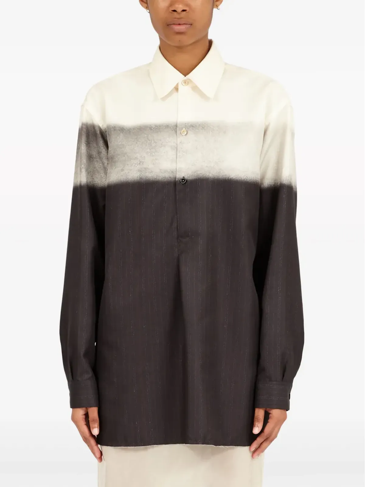 Maison Margiela トロンプ・ルイユ ピンストライププリント シャツ - 画像2