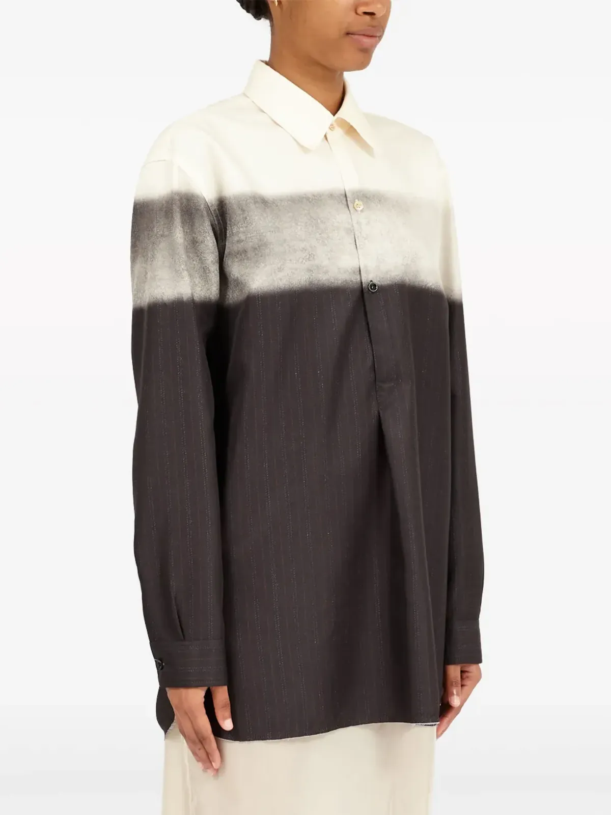 Maison Margiela トロンプ・ルイユ ピンストライププリント シャツ - 画像3