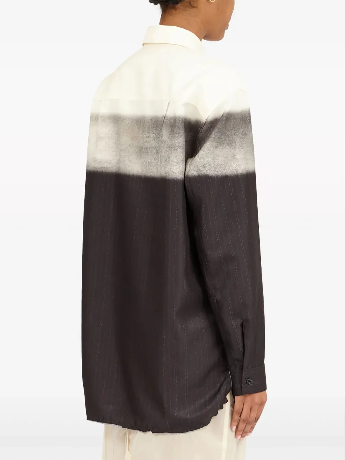 Maison Margiela トロンプ・ルイユ ピンストライププリント シャツ - 画像4