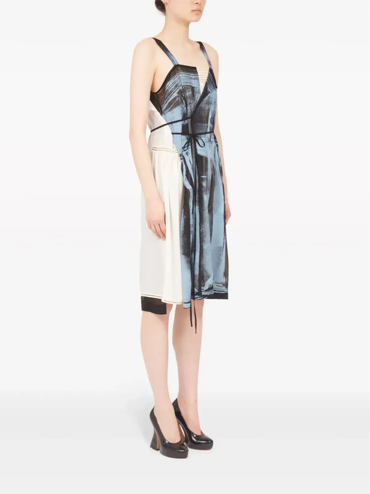 Maison Margiela フリーズフレーム シルク ドレス - ブルー - 画像3