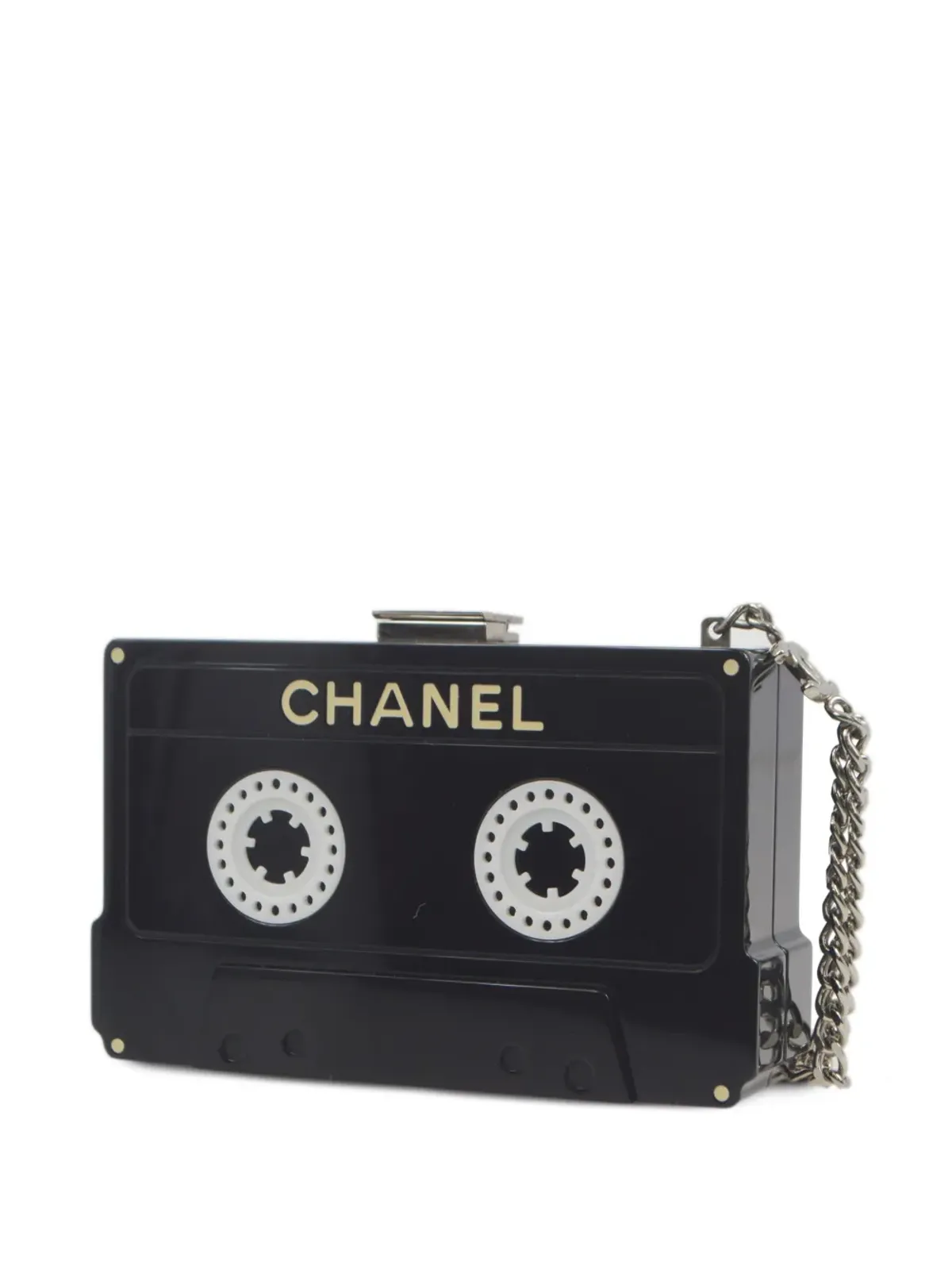 CHANEL ビンテージ 2004年 カセットテープ・クラッチバッグ - ブラック - 画像2