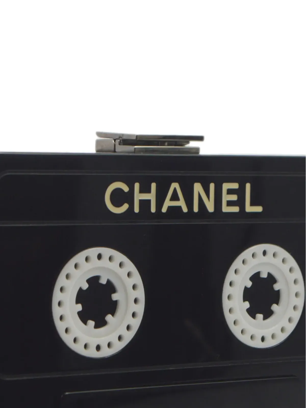 CHANEL ビンテージ 2004年 カセットテープ・クラッチバッグ - ブラック - 画像3