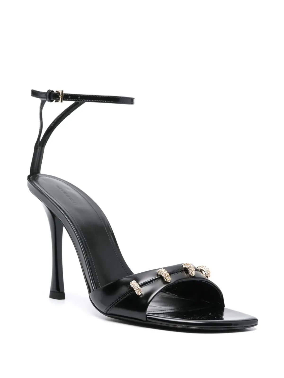 Givenchy 100mm クリスタル装飾サンダル ブラック - 画像2