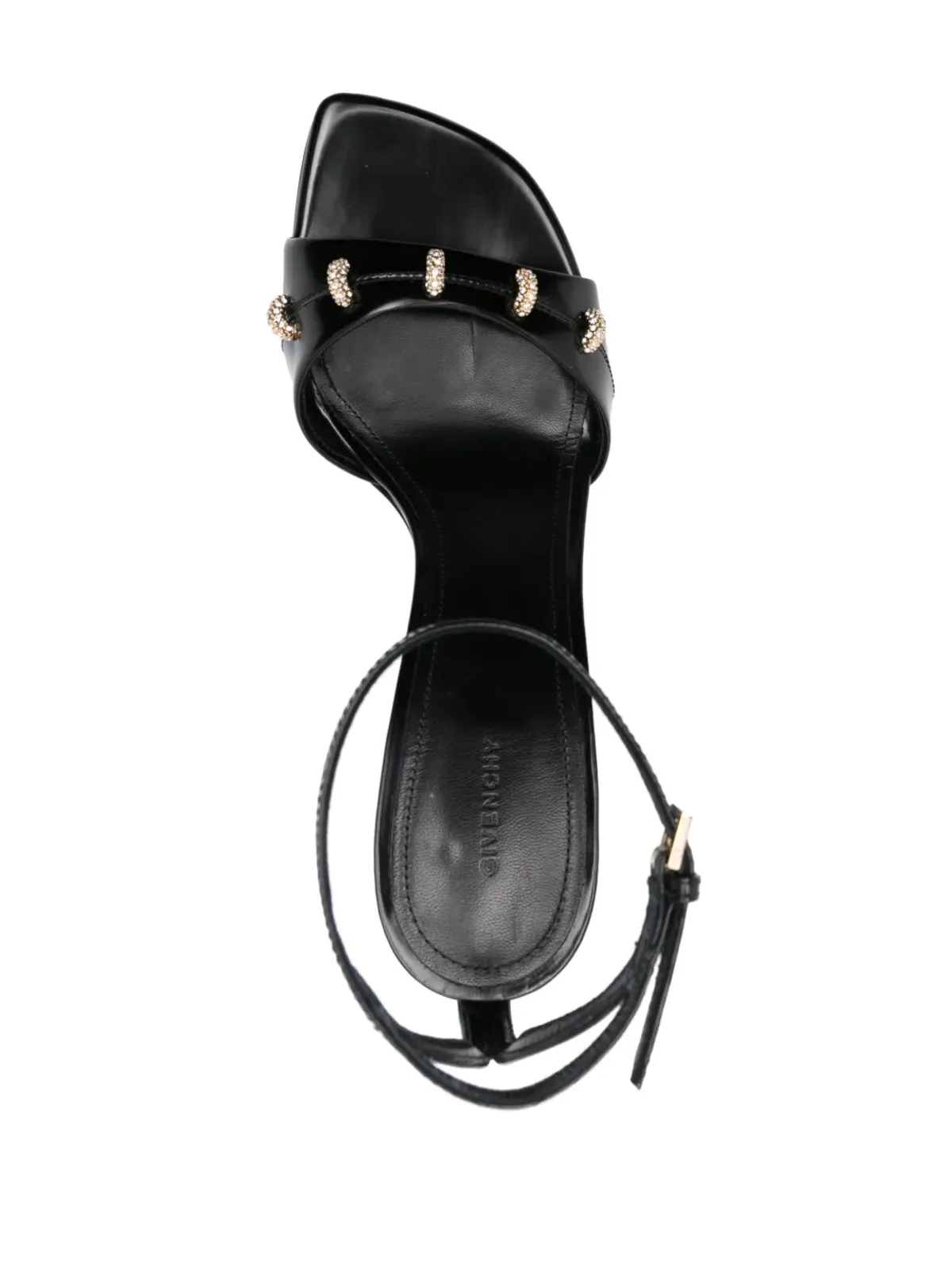 Givenchy 100mm クリスタル装飾サンダル ブラック - 画像4