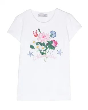 Monnalisa ロゴプリント コットンブレンド Tシャツ - White - サムネイル1