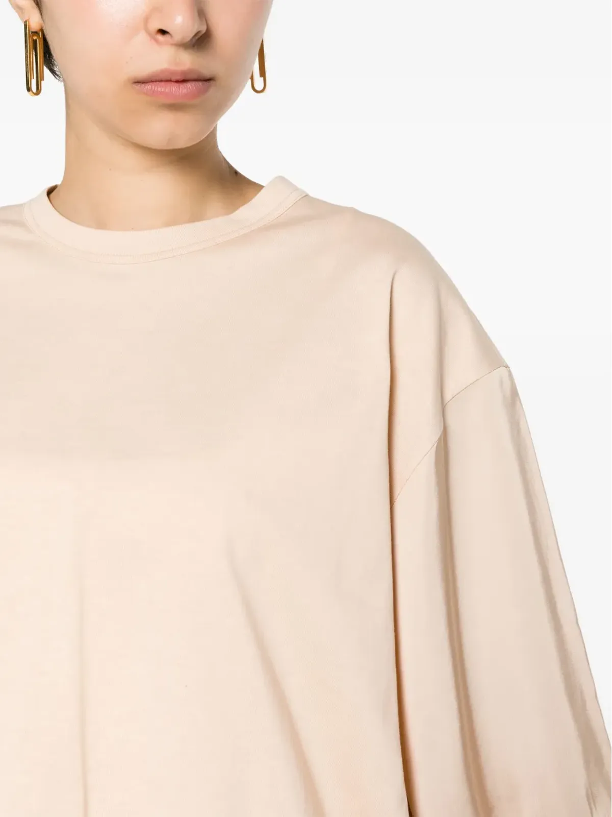 Fabiana Filippi サテンディテールのコットンTシャツ - ニュートラルカラー - 画像5