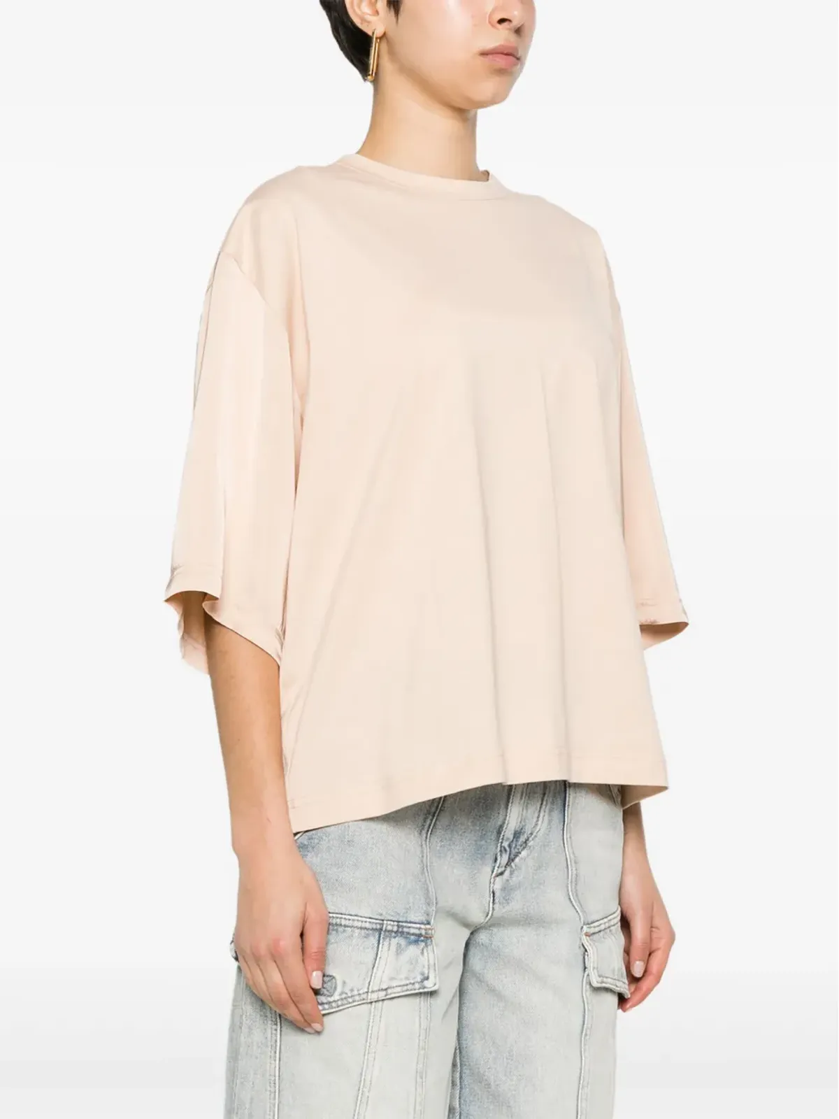 Fabiana Filippi サテンディテールのコットンTシャツ - ニュートラルカラー - 画像3