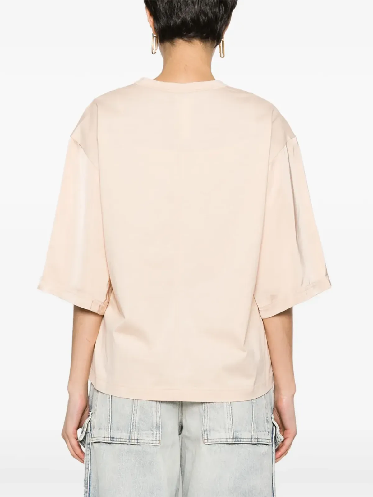 Fabiana Filippi サテンディテールのコットンTシャツ - ニュートラルカラー - 画像4