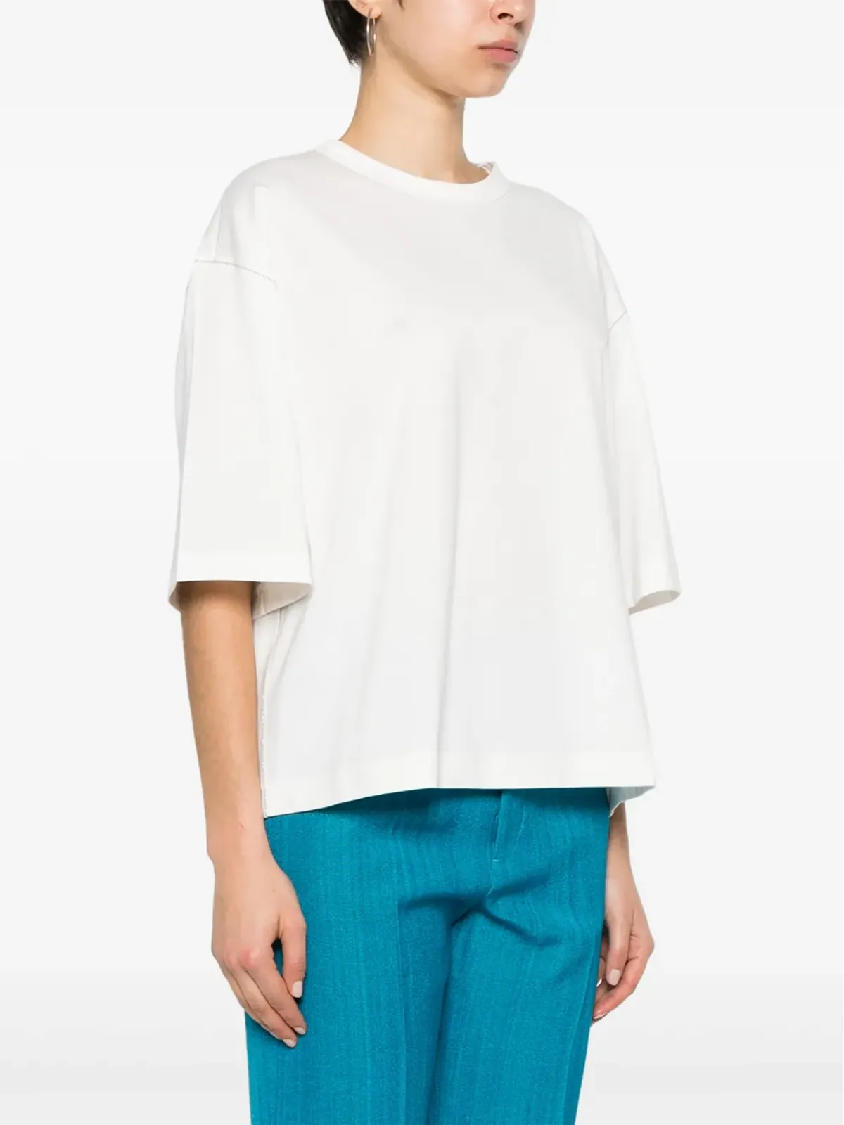 Fabiana Filippi チェーンディテールのコットンTシャツ - ホワイト - 画像3