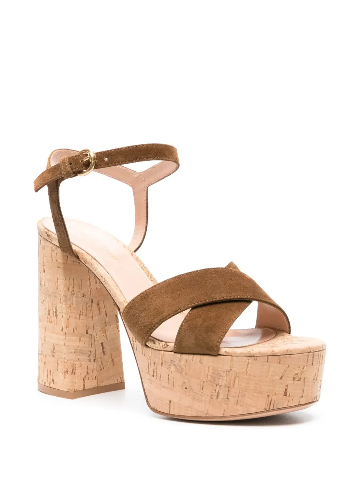 Gianvito Rossi 128mmスエードプラットフォームサンダル - ブラウン - 画像2