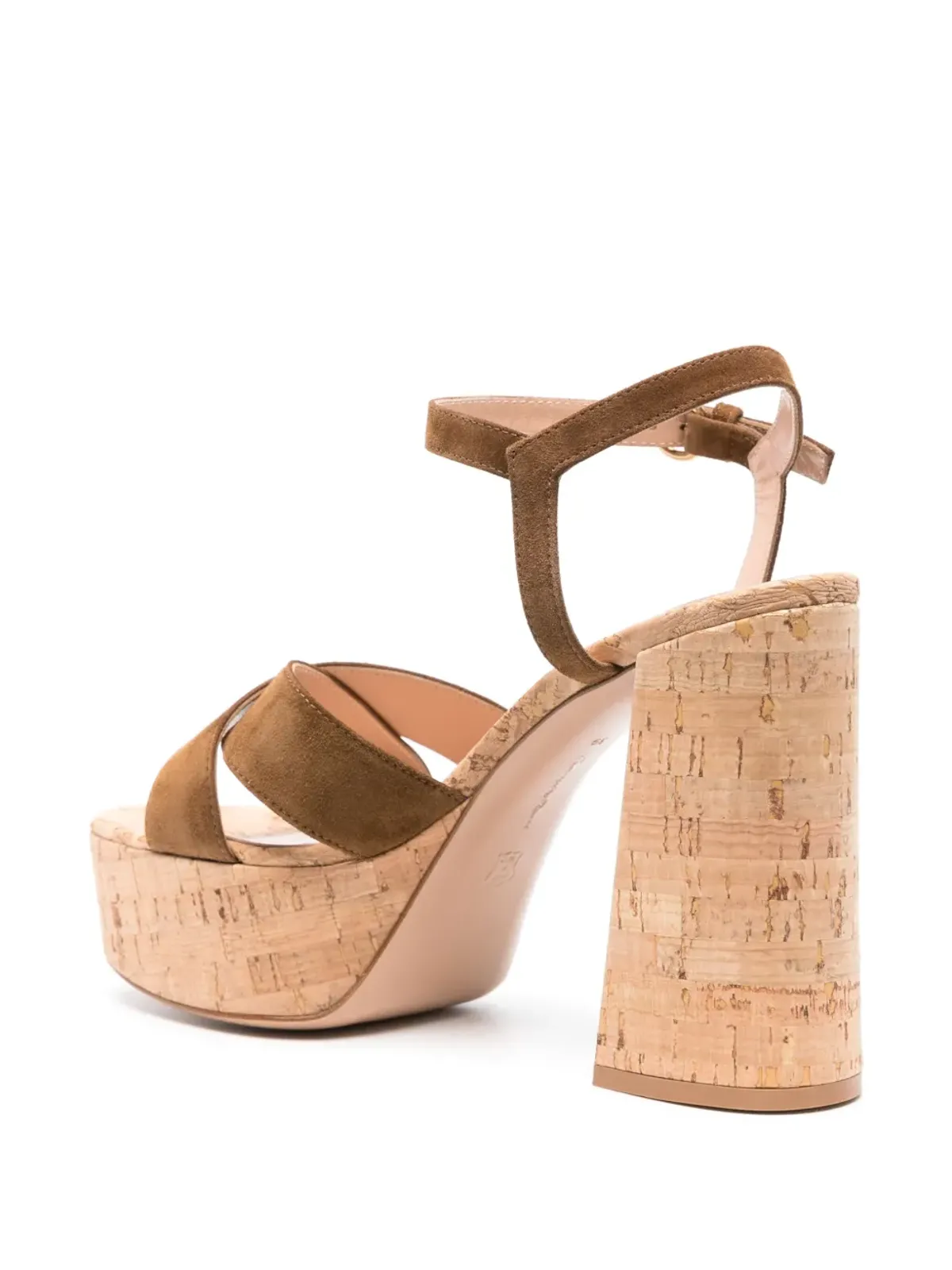 Gianvito Rossi 128mmスエードプラットフォームサンダル - ブラウン - 画像3