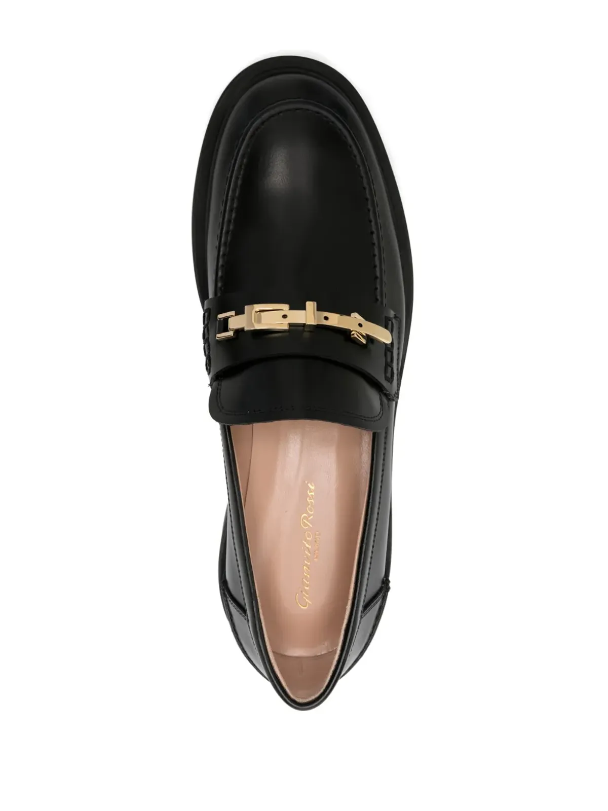 Gianvito Rossi バックルディテール レザー ローファー - ブラック - 画像4
