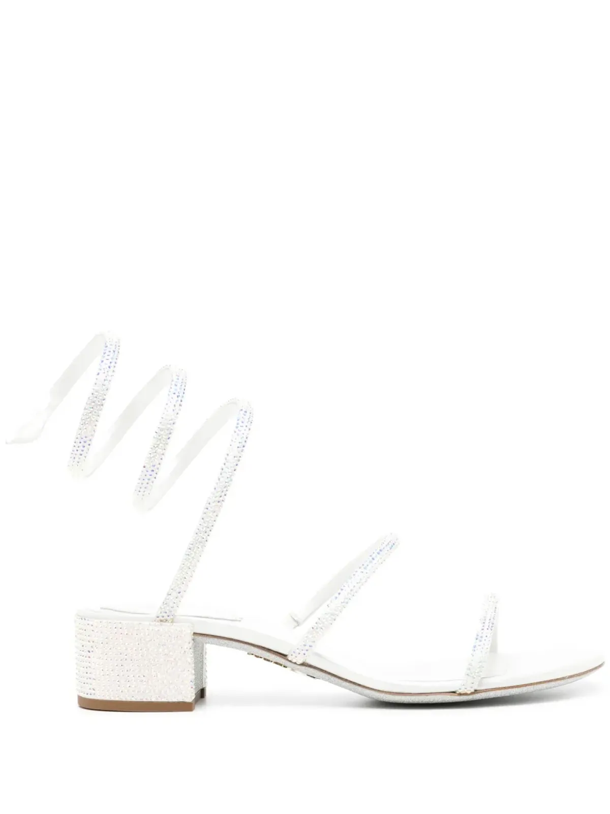 René Caovilla Cleo embellished leather sandals - White - 画像1