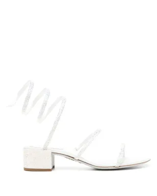 René Caovilla Cleo embellished leather sandals - White - サムネイル1