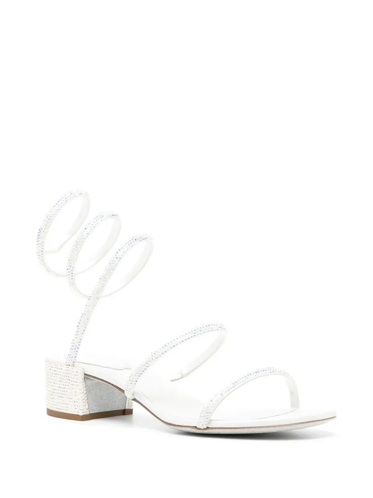 René Caovilla Cleo embellished leather sandals - White - 画像2