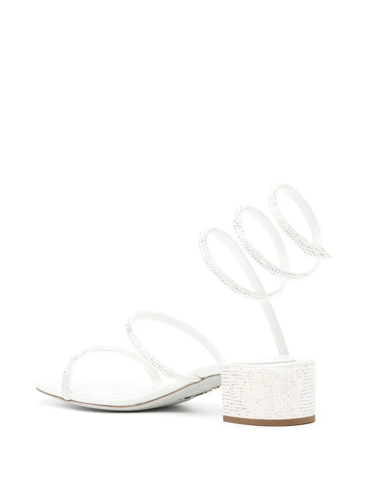 René Caovilla Cleo embellished leather sandals - White - 画像3