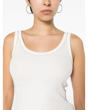 Fabiana Filippi チェーンディテール入りリブ編みタンクトップ - ホワイト - サムネイル5