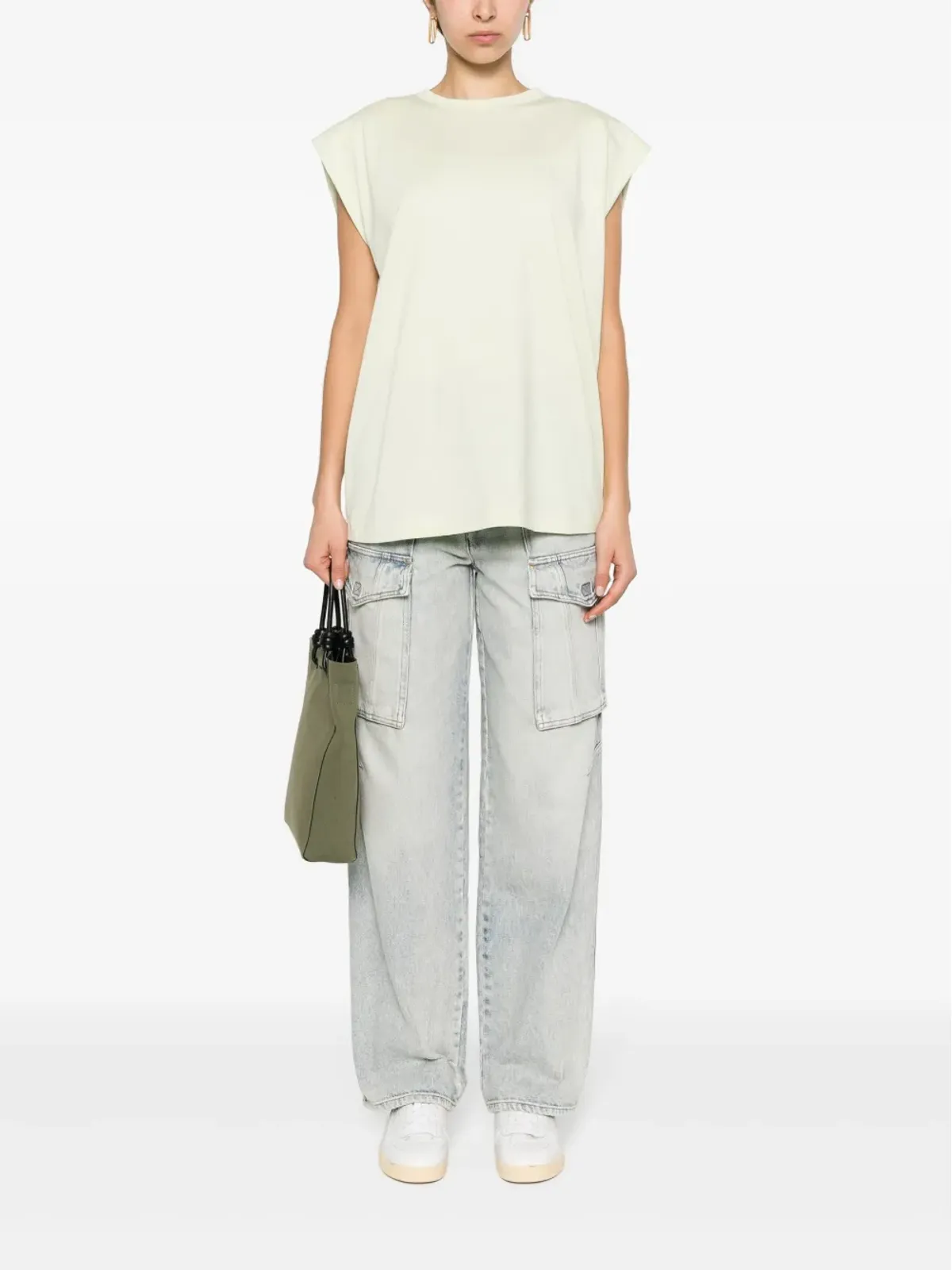 Fabiana Filippi ノースリーブ コットンTシャツ - グリーン - 画像2