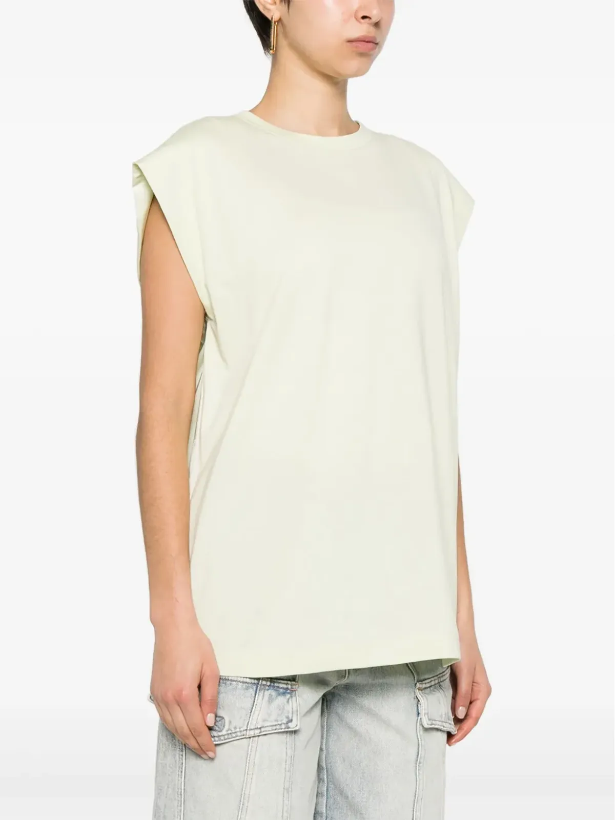 Fabiana Filippi ノースリーブ コットンTシャツ - グリーン - 画像3