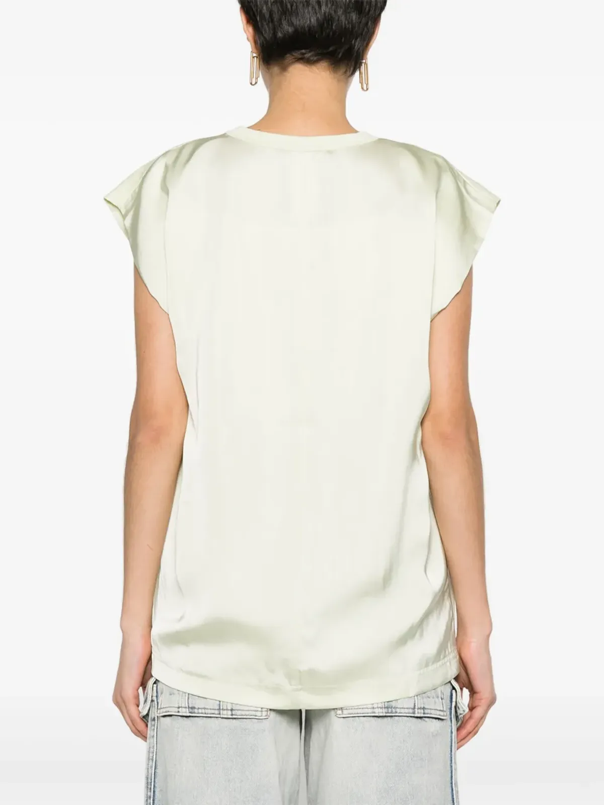 Fabiana Filippi ノースリーブ コットンTシャツ - グリーン - 画像4