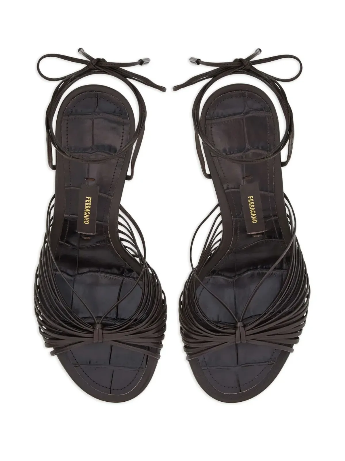 Ferragamo カーブドヒール サンダル ブラウン - 画像4