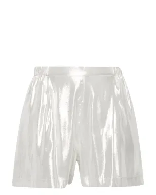 Carine Gilson ワイドレッグ ルレックス パジャマショーツ シルバー - サムネイル1