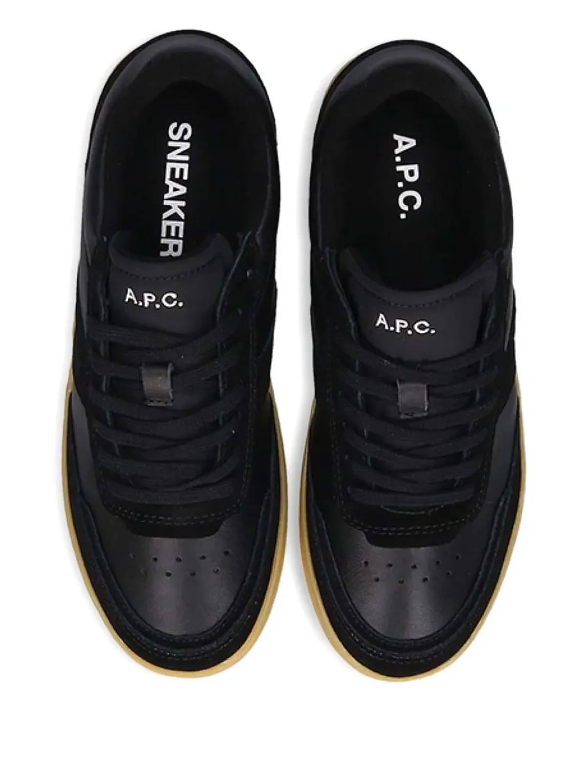 A.P.C. プレーン スエードパネル スニーカー - ブラック - 画像4