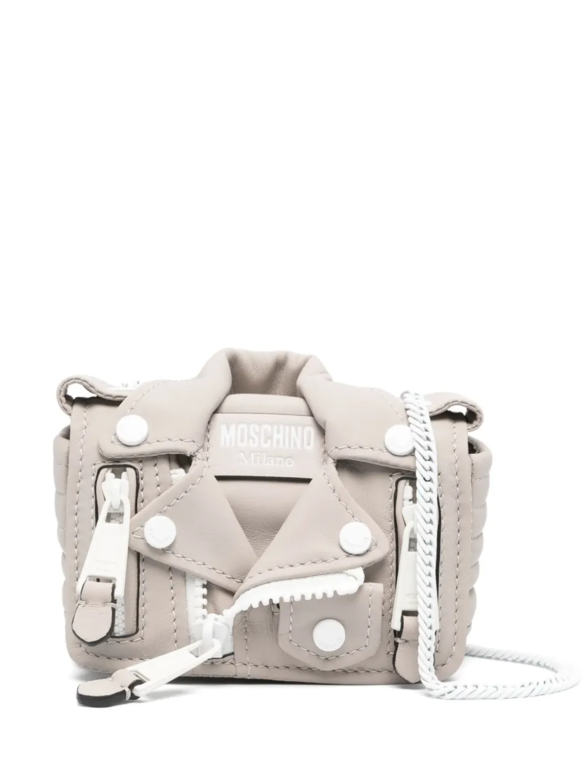 Moschino ミニ バイカー レザー バッグ - ニュートラルカラー - 画像1